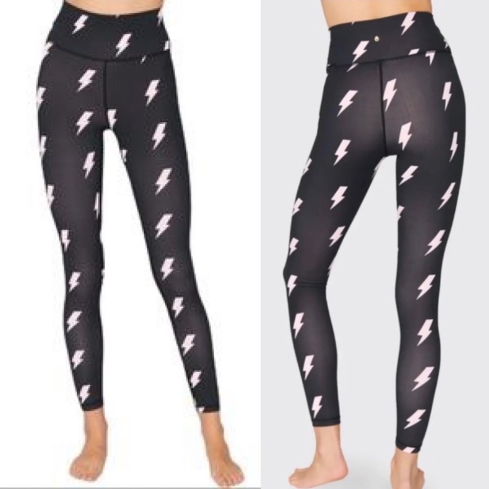 Spiritual Gangster Essential High-Waist Lightning‎ Bolt Print Leggings